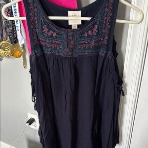Navy Embroidered Women's Dress